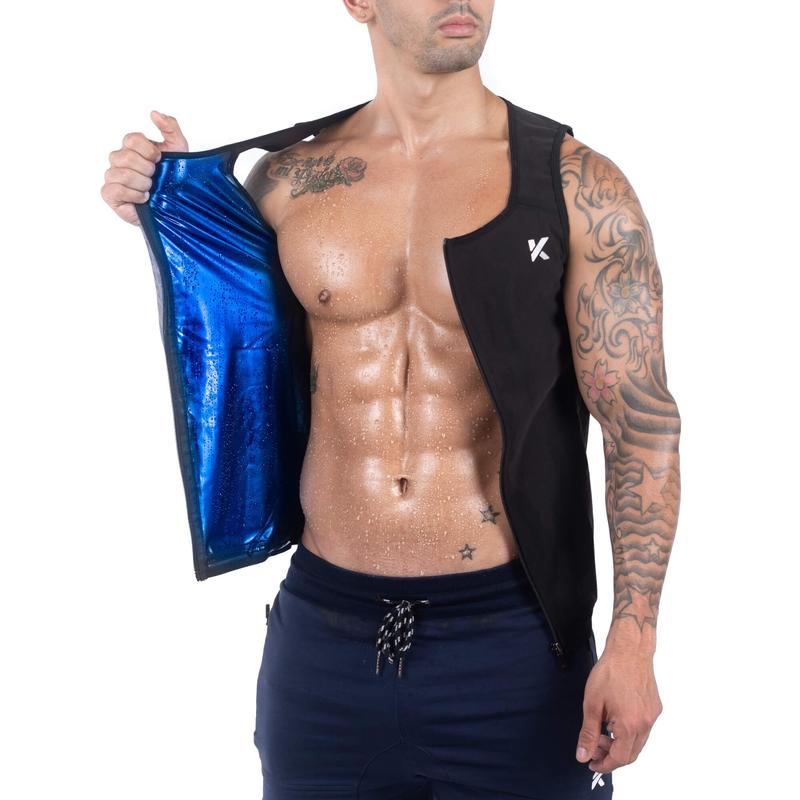 Kewlioo Men's Heat Trapping Zipper Sweat Vest for Gym, Fitness, Exercise