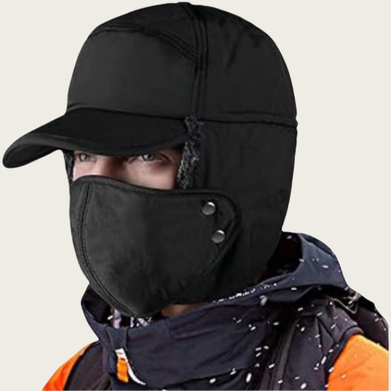 Windproof Winter Essentials Warm Hat, Thicken Faux Fur Outdoor Sports Hat with Removable Face Mask , Trendy Warm Outdoor Hats 01 Outdoor Breathable