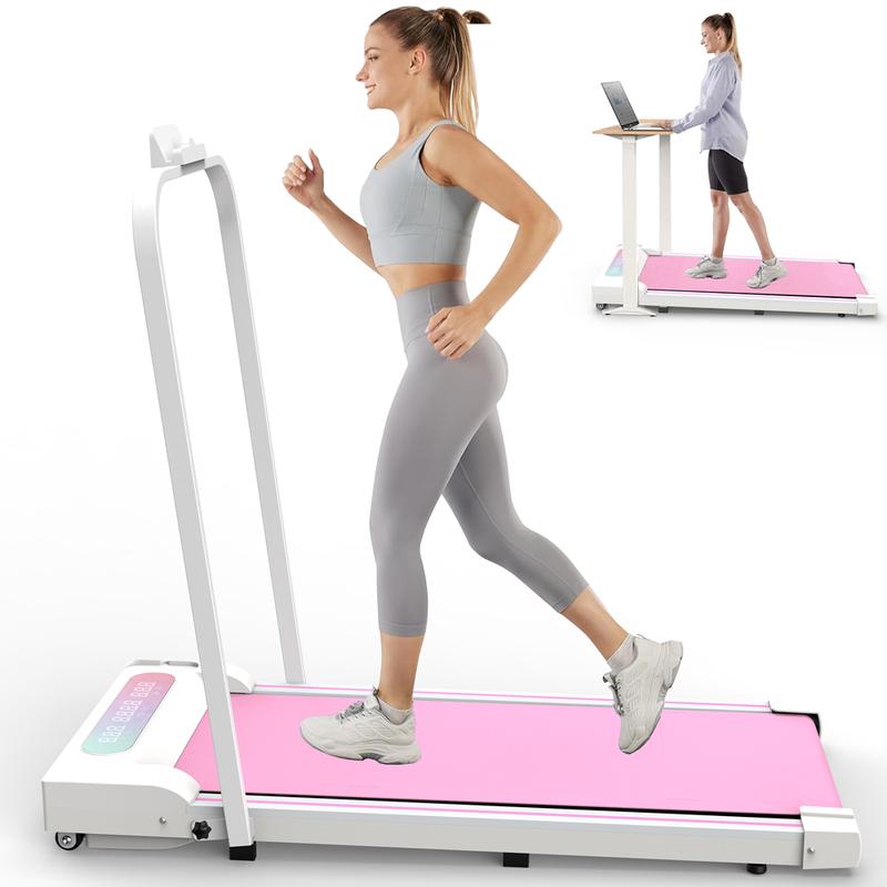 [Fahuac] 2 in 1 Under Desk Treadmill, Walking Pad, Portable Treadmill with Handle Remote Control LED Display, Walking Jogging Machine for Home Office Use