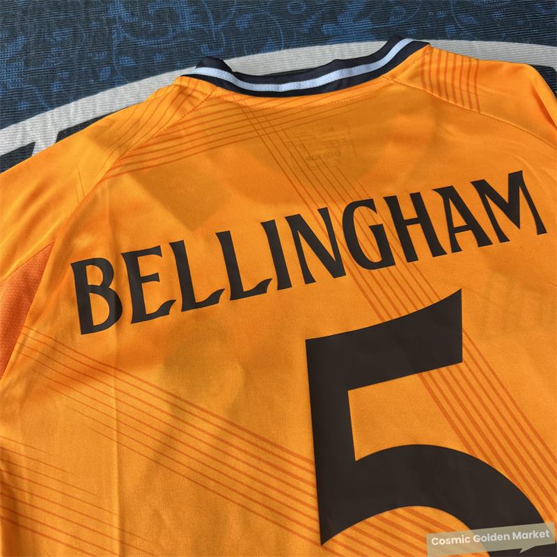 2425  Away Orange NO.5 Bellingham Short Sleeve Soccer Jerseys