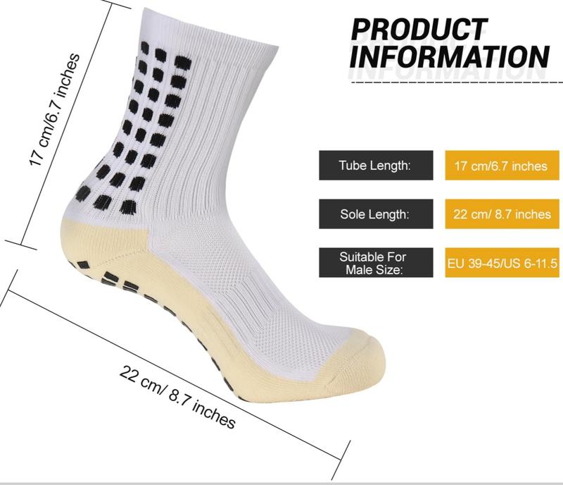 1 3 5 8 Pairs Men’s Soccer Socks Grip Socks Soccer Cushioned Non Slip Grip Sports Football Basketball Socks