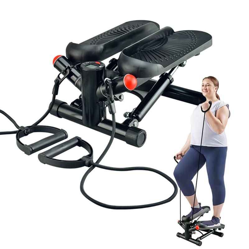 2024 New Stepper for Exercise at Home,Upgraded Air-Powered Twist Steppers with Resistance Bands,Stair Stepper with 330lbs Loading Capacity,10DB Super Quiet Twist Stepper Portable Exercise Equipment for Full Body Workout vibrationalplates