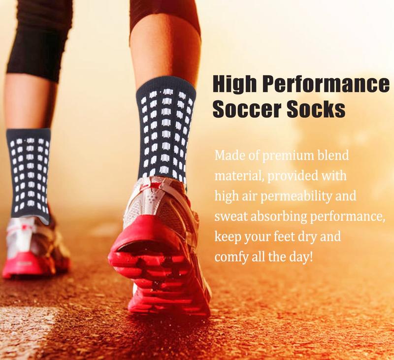 1 3 5 8 Pairs Men’s Soccer Socks Grip Socks Soccer Cushioned Non Slip Grip Sports Football Basketball Socks