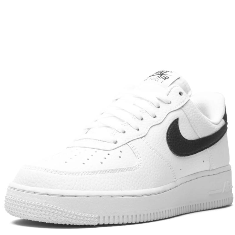 Nike Air Force 1 Low '07 White Black Pebbled Leather CT2302-100 Mens Fashion Sneakers New