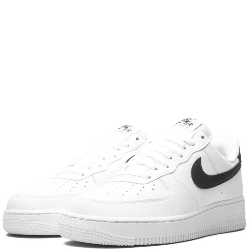 Nike Air Force 1 Low '07 White Black Pebbled Leather CT2302-100 Mens Fashion Sneakers New