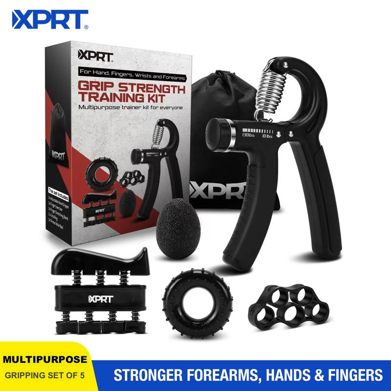 XPRT Hand Grip Strengthener Kit - Adjustable Exercises for Forearm & Finger