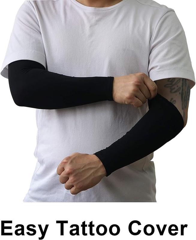 2 Pairs UV Protection Cooling Arm Sleeves for Men and Women UPF 50 Sun Sleeve