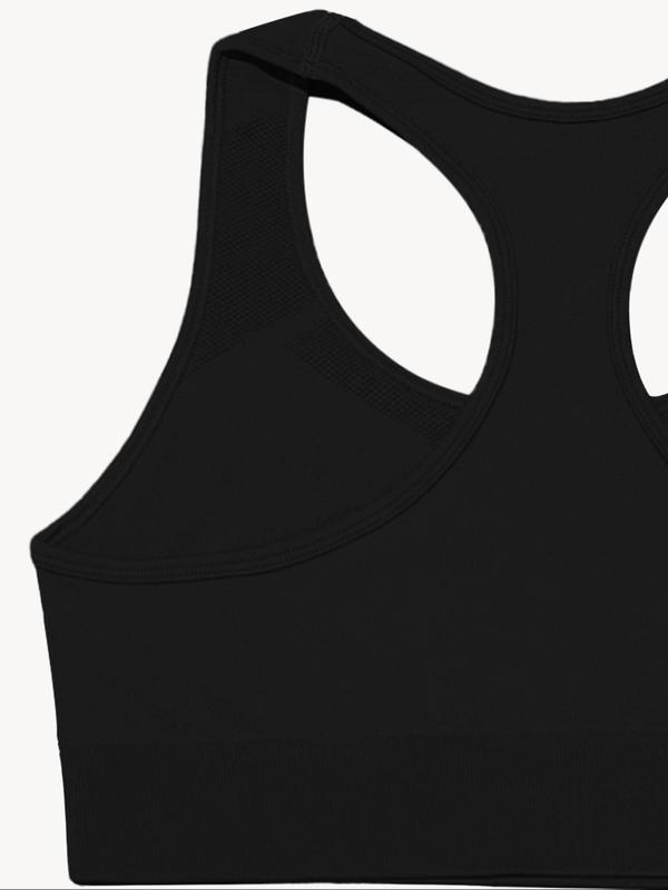 Women's Solid Scoop Neck Sports Vest, Breathable Comfortable High Stretch Sports Bra, Ladies Sportswear for Indoor Outdoor Wear