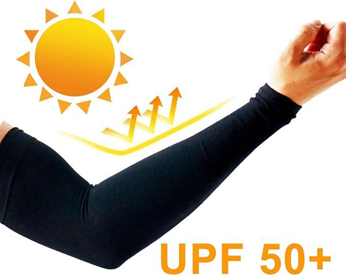 2 Pairs UV Protection Cooling Arm Sleeves for Men and Women UPF 50 Sun Sleeve