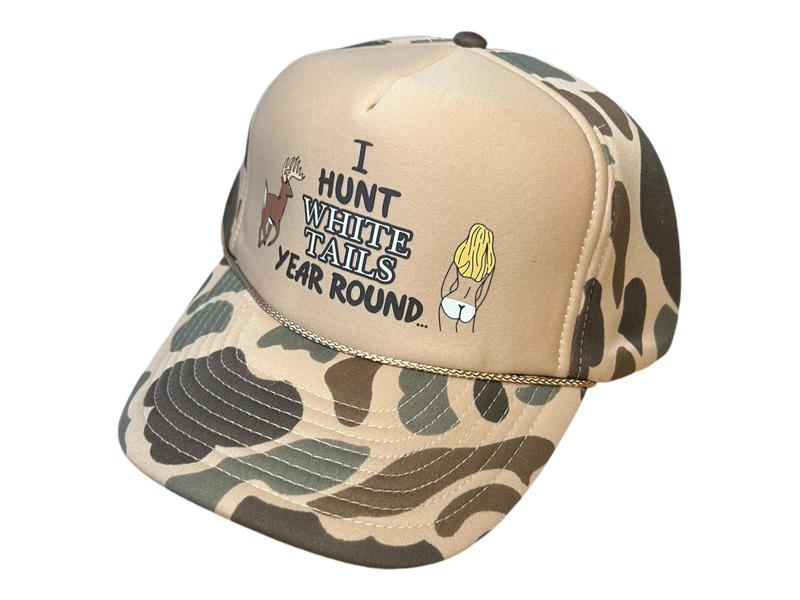 Funny Hunting Hat for Adults I Hunt White Tails Year Round Fishing Boating Summer Hat hunting fishing boating camping deer season deer hunter hat cap