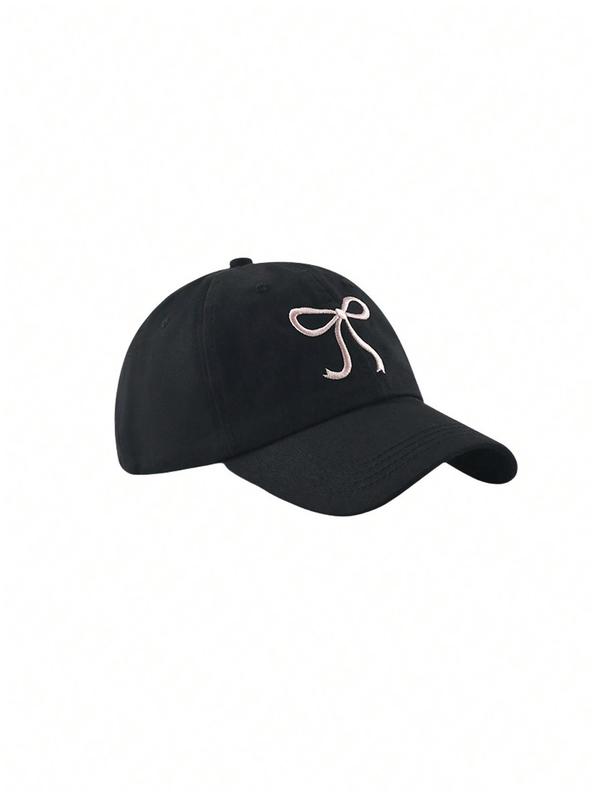 Bowknot Embroidery Baseball Cap, Casual Outdoor Sports Hat for Women & Men, Adjustable Sun Protection Cap for Daily Wear