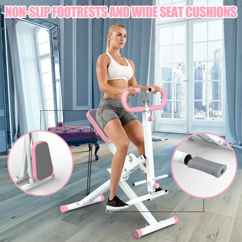 Squat Machine for Home, Squat Ride   Rowing Machine with Adjustable Resistance, Foldable Exercise Equipment, Glute & Leg Cardio Workout Machine