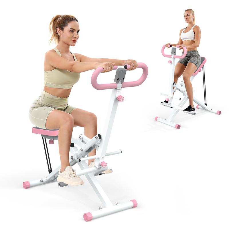 Squat Machine for Home, Squat Ride   Rowing Machine with Adjustable Resistance, Foldable Exercise Equipment, Glute & Leg Cardio Workout Machine