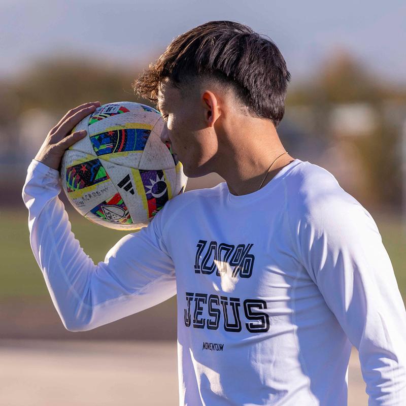 '100% Jesus' Momentum Compression Shirt Long Sleeve