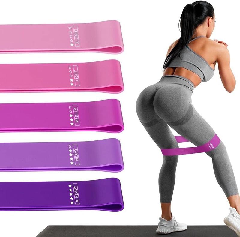 5 Set Resistance Loop Exercise Bands Exercise Bands for Home Fitness, Stretching, Strength Training, Physical Therapy,