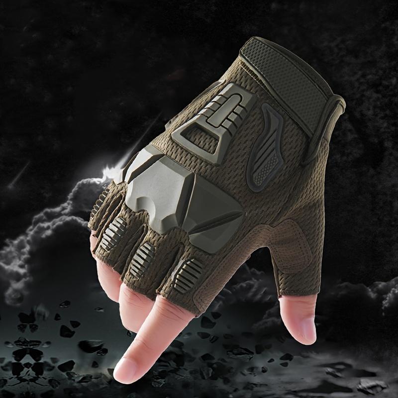 Men's Sporty Plain Half Finger Gloves, Breathable Comfortable Sports Fingerless Gloves, Non-slip Gloves for Motorcycle Riding, Outdoor Sports Gloves