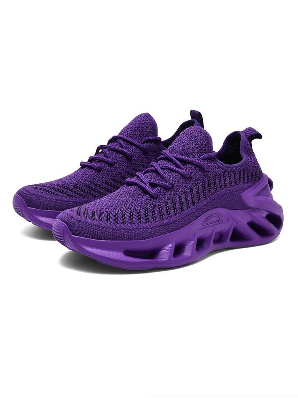 Sporty Unisex's Textured Lace Up Walking Shoes, Casual Breathable Comfortable Sports Running Shoes, Outdoor Sports Shoes for All Seasons