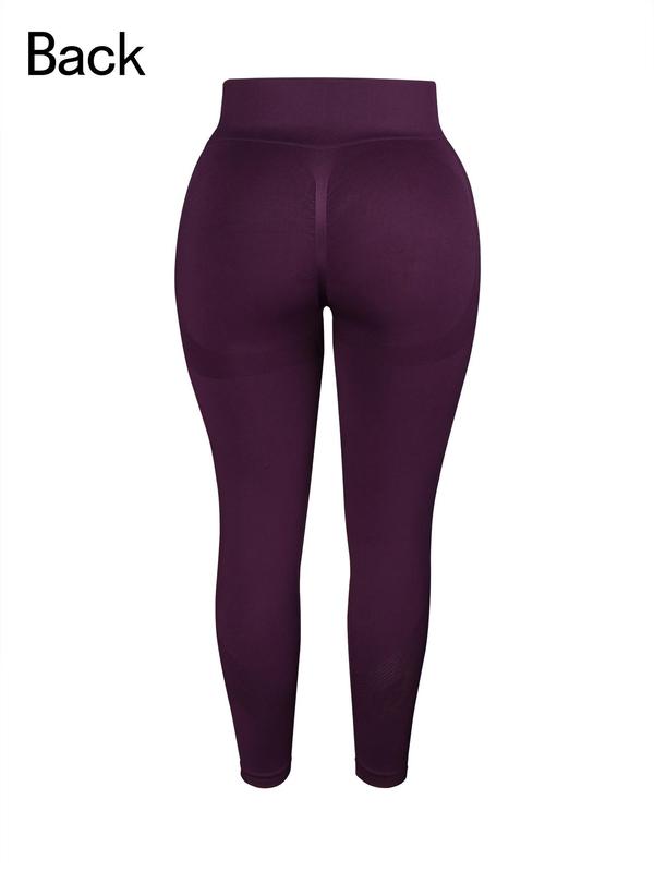  Sporty Solid Color High Waist Sports Leggings, High Stretch Seamless Yoga Leggings, Ladies Sportswear for Indoor Outdoor Wear