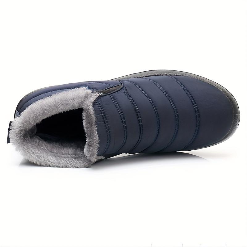 Men's Snow Boots, Winter Thermal Shoes, Windproof Hiking Boots With Fuzzy Lining