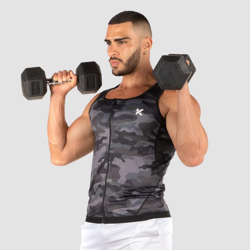 Kewlioo Men's Heat Trapping Zipper Sweat Vest for Gym, Fitness, Exercise