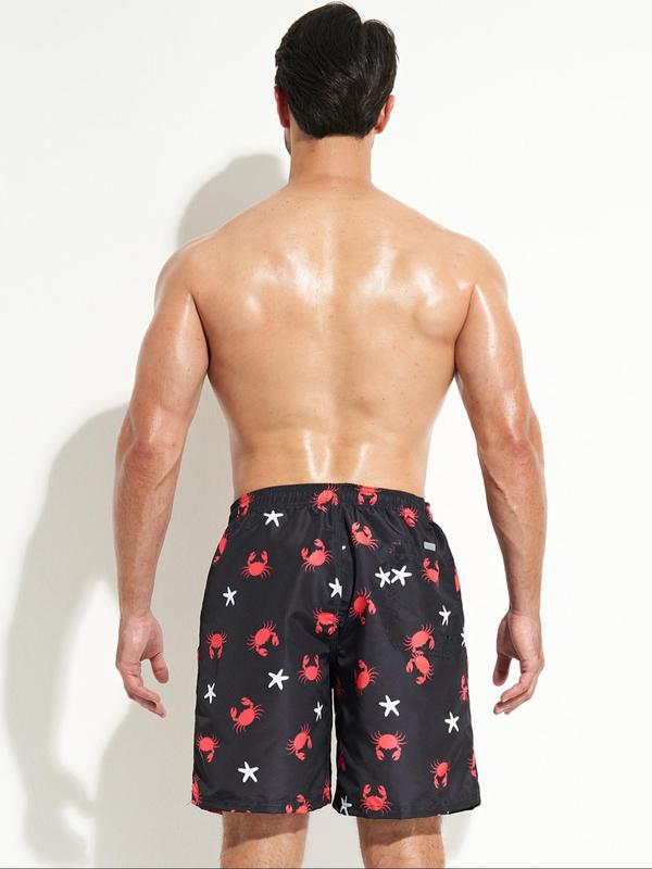 Men Swim Trunks Regular Fit Dolphin Print Drawstring Waist Beach Shorts, Casual Pocket Swim Gym Shorts for for Men Summer, Back To School Swim Class Outfits, Summer Outfits, Women's Swimwear for Beach Vacation