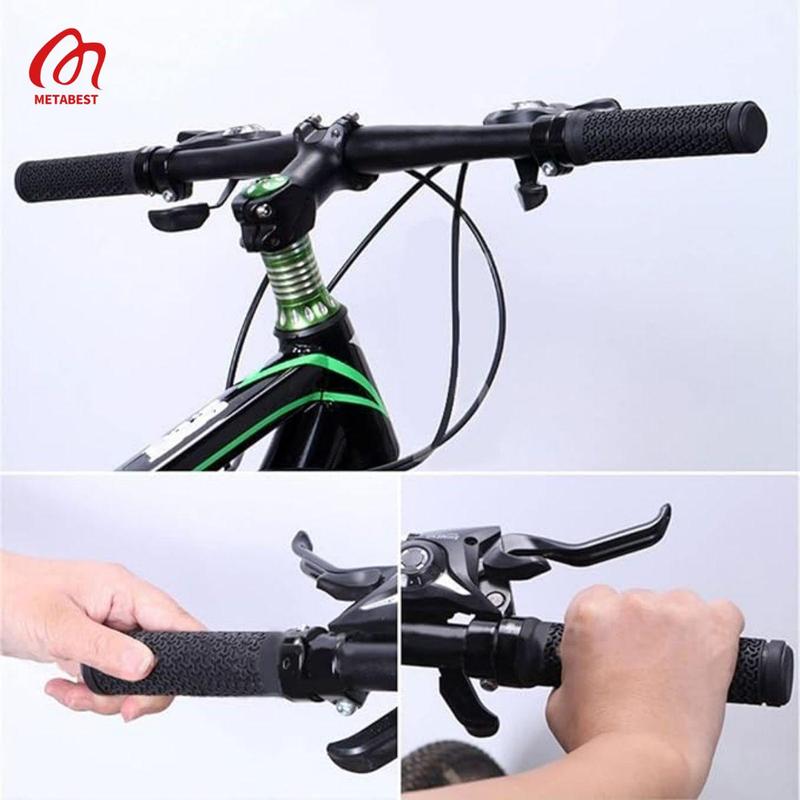 Bicycle Rubber Handlebar Cover, 2 Counts set Mountain Bike Anti-slip Handle Cover, Ergonomic Design Locking Mountain Bike Handlebar Supplies