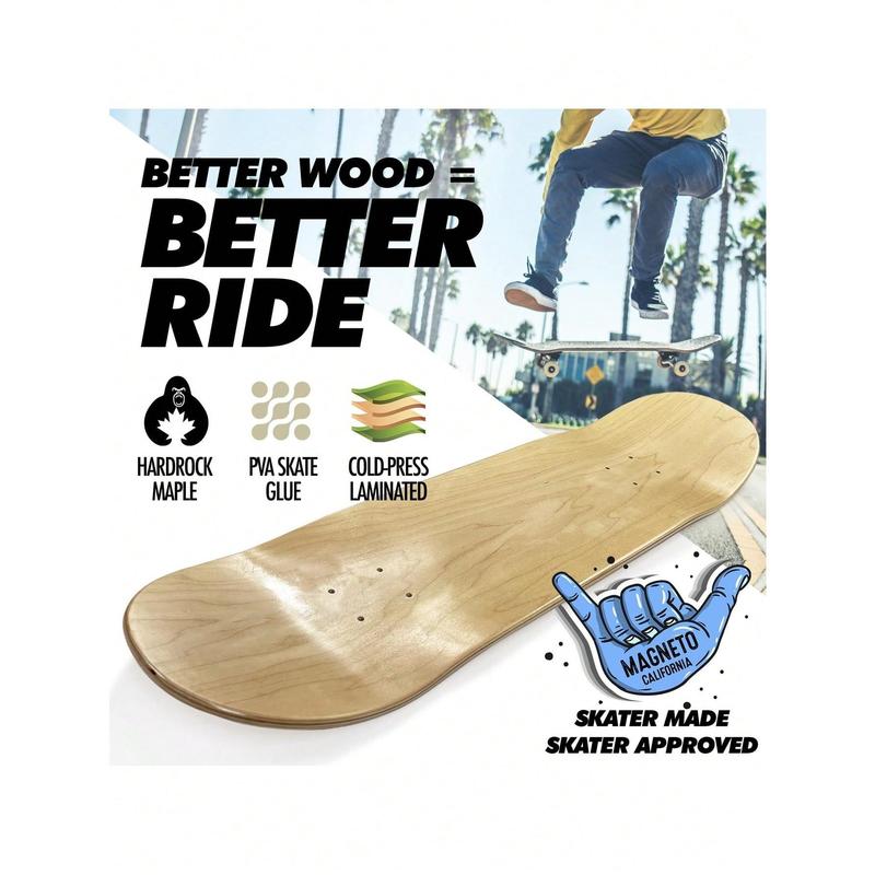 Complete Skateboard | Maple Wood | ABEC 5 Bearings | Double Kick Concave Deck | Kids Skateboard Cruiser Skateboard | Skateboards For Beginners, Teens & Adults (Free Stickers Included)