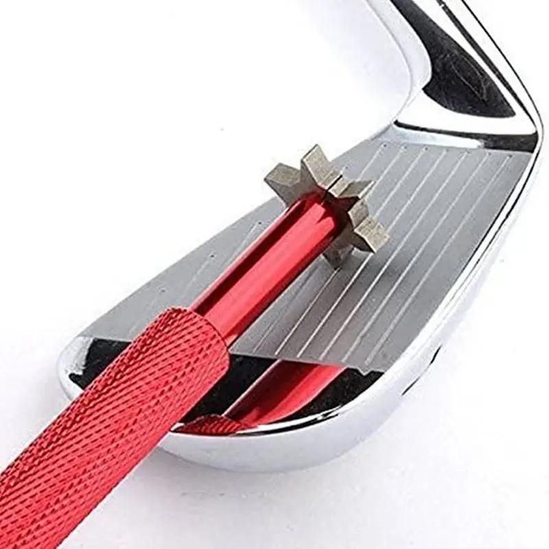 Groove Sharpener, Father's Day Gift, Golf Club Groove Sharpener with 6 Corner Cleaning Head, Re-Grooving Tool And Cleaner For All Irons, Pitching Sand Lob Gap And Approach Wedges And Utility Clubs, Christmas Gift