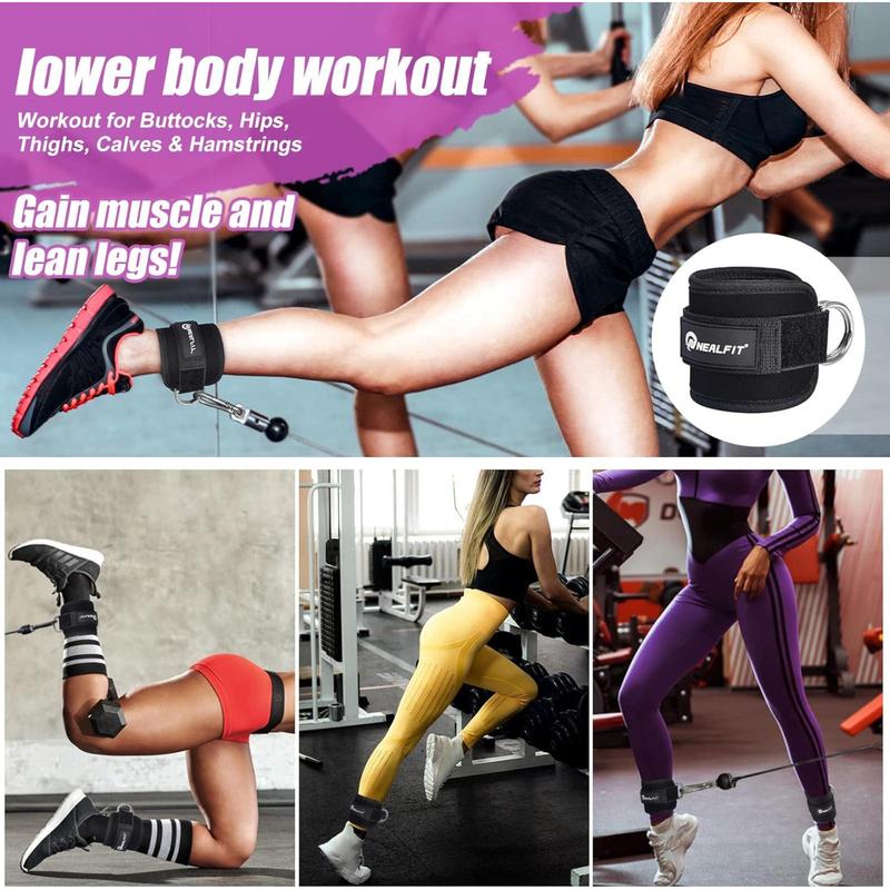 Ankle Strap for Cable Machine, Gym Ankle Cuff for Kickbacks, Leg Extensions, Glute Workouts, Booty Hip Abductors Exercise for Women and Men