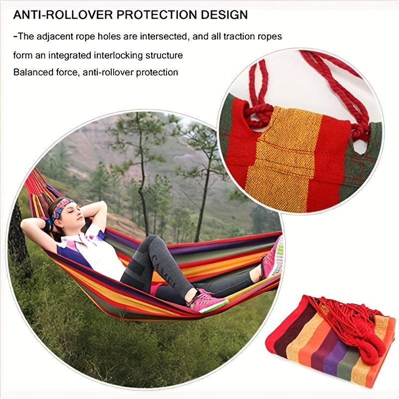 Garden Cotton Hammock Comfortable Fabric Hammock with Tree Straps for Hanging Sturdy Hammock Up to 660lbs Portable Hammock with Travel Bag for Camping Outdoor Indoor Patio Backyard Adult and Children Christmas gift