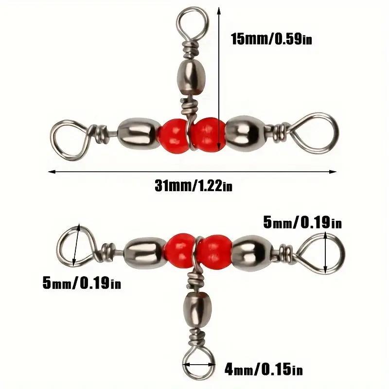 3-way Swivel Fishing Connector, 20pcs set T-shaped Rotating Fishing Tool, Fishing Accessories, Leisure & Outdoor Recreation Equipment