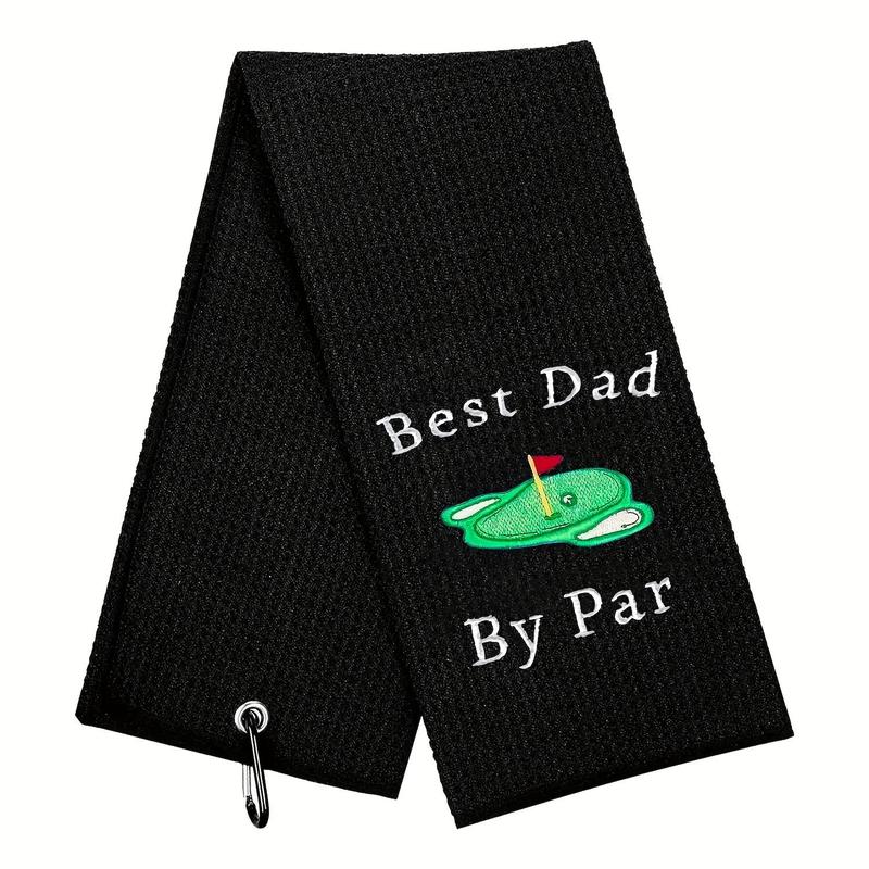 Cartoon & Letter Print Golf Towel, Portable Soft Golf Towel, Golf Accessories for Men & Women, Christmas Gift