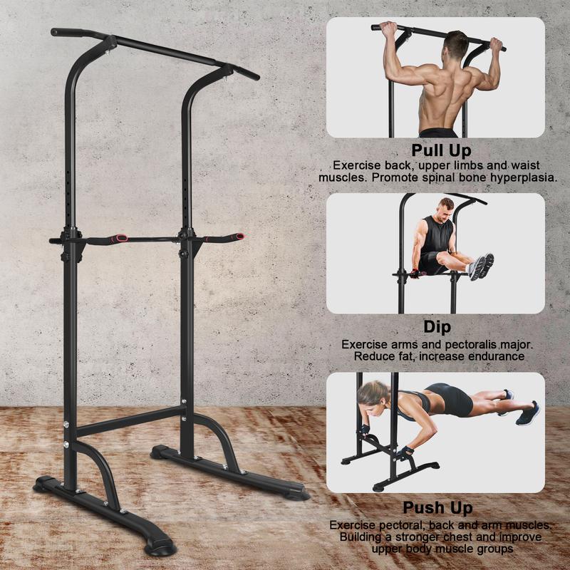 [Black Friday]Power Tower Dip Station Pull Up Bar Gym Pull Up Bar Station Workout Equipment,Height Adjustable Multi-Function Dip Stand for Home Gym Strength Training Fitness Equipment，Men's Exercise Equipment