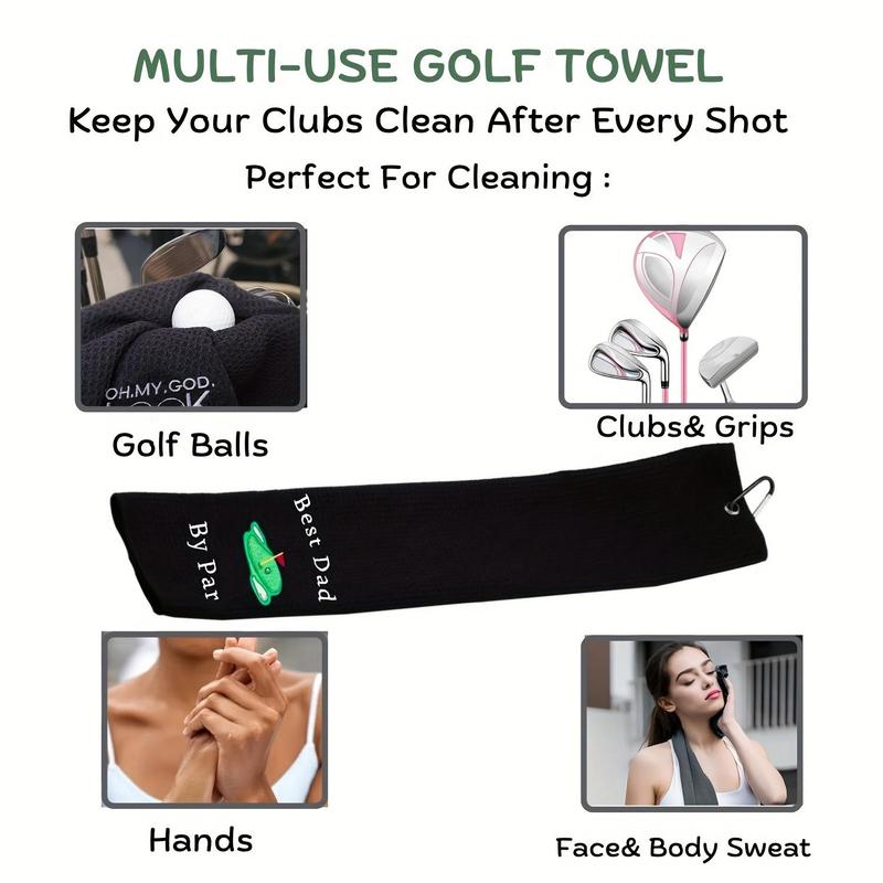 Cartoon & Letter Print Golf Towel, Portable Soft Golf Towel, Golf Accessories for Men & Women, Christmas Gift