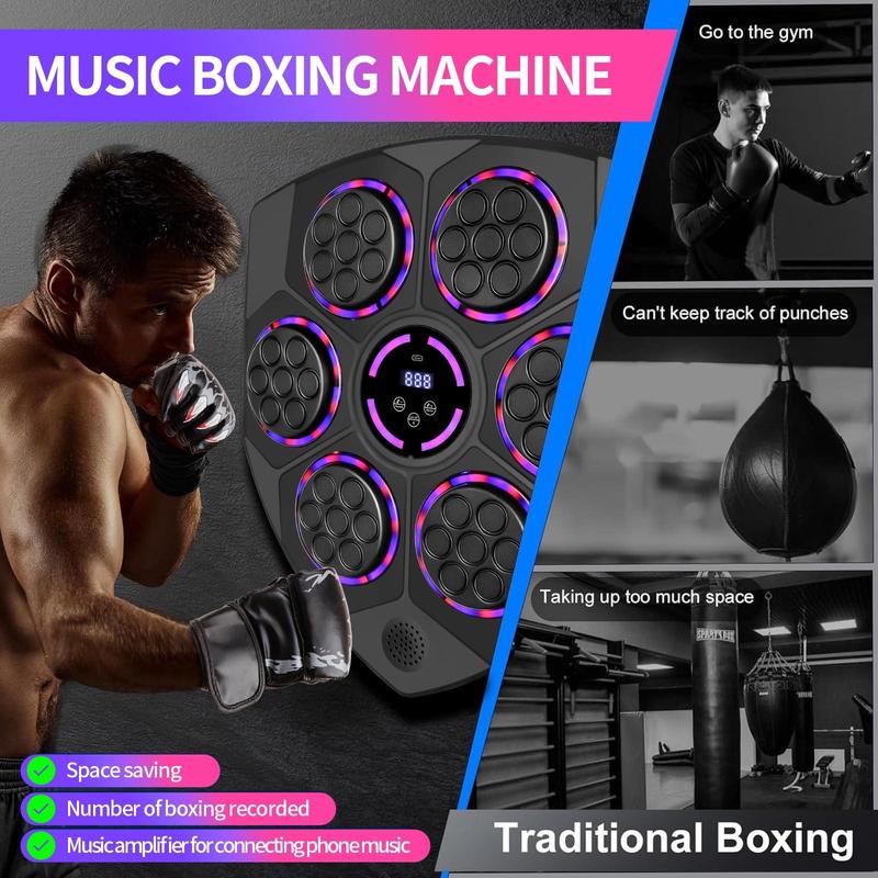 Upgrade Music Boxing Machine with Boxing Gloves, Smart Bluetooth Boxing Trainer, Boxing Wall Mount Machine for Adults Kids, Electronic Boxing Target Fitness for Home, Office, Gym.