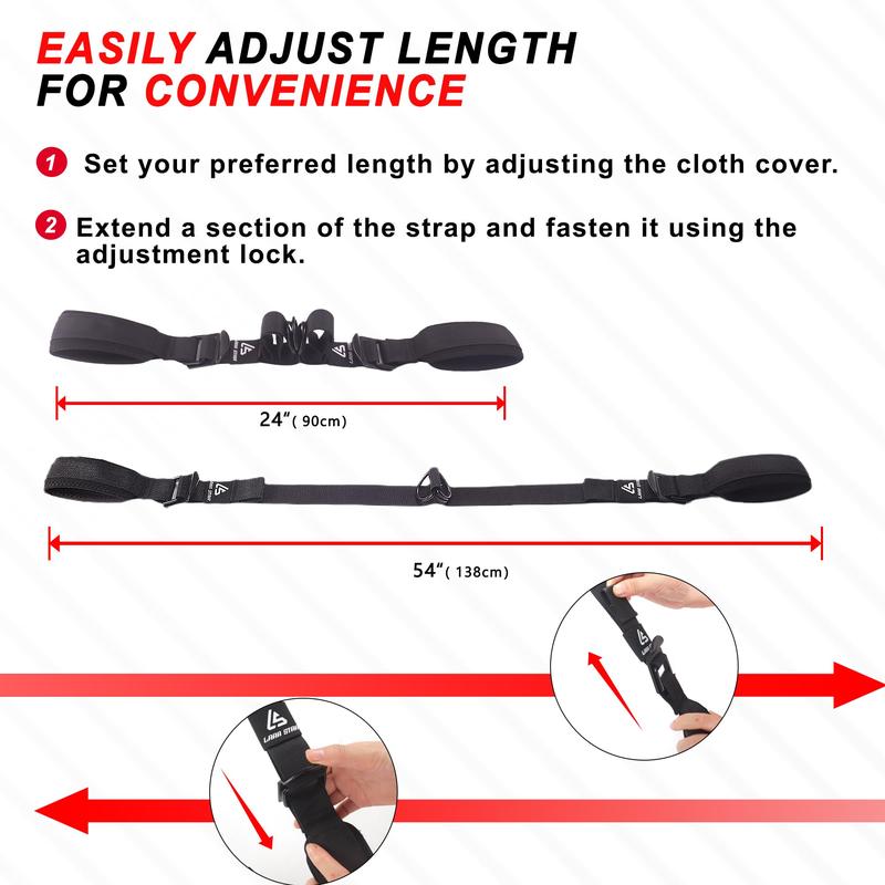 Tricep Rope Cable Attachment Adustable Length (24-54 Inch) ,Ideal Alternative for 27 36 48 Inch Long Tricep Ropes, Greater Range of Motion,Pull Down Rope Extension Straps Cable Crossover Accessories