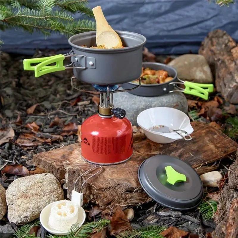 Camping Cookware Set, 1 Set Lightweight Outdoor Cooking Gear, Hiking Picnic Camping Cookware, Portable Cooking Supplies for Outdoor Camping