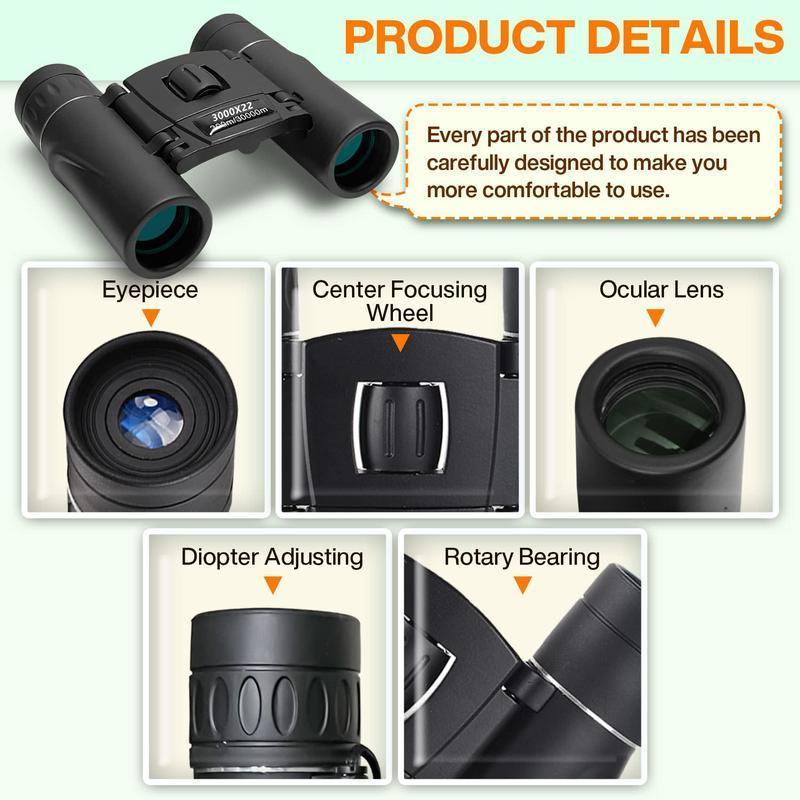 3000x22 HD Binoculars, Handheld Binoculars, Long Distance Observation Binoculars, Outdoor Camping Tools, Camping & Hiking Equipment