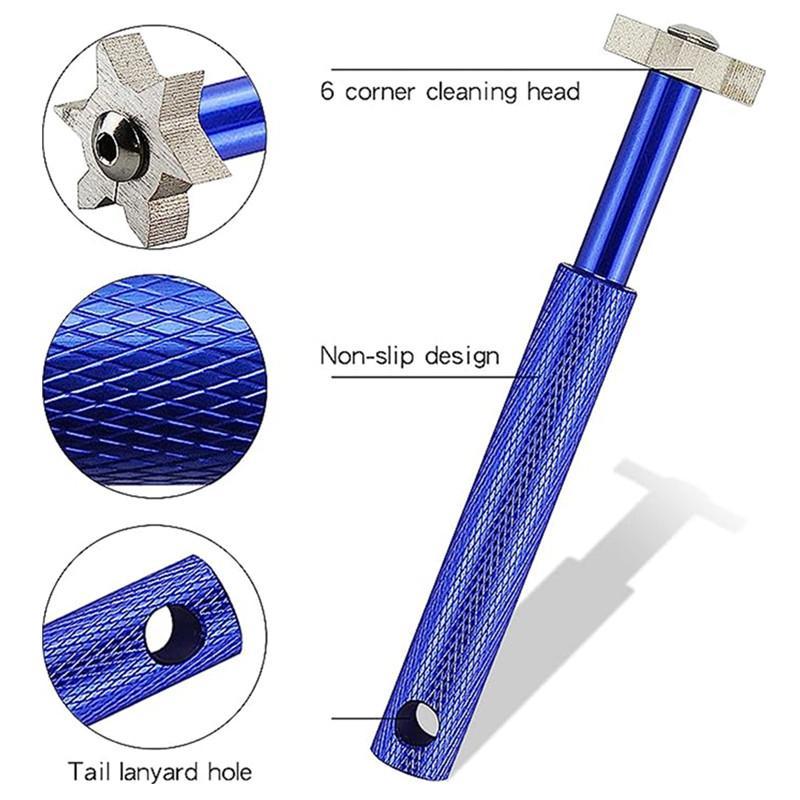 Groove Sharpener, Father's Day Gift, Golf Club Groove Sharpener with 6 Corner Cleaning Head, Re-Grooving Tool And Cleaner For All Irons, Pitching Sand Lob Gap And Approach Wedges And Utility Clubs, Christmas Gift