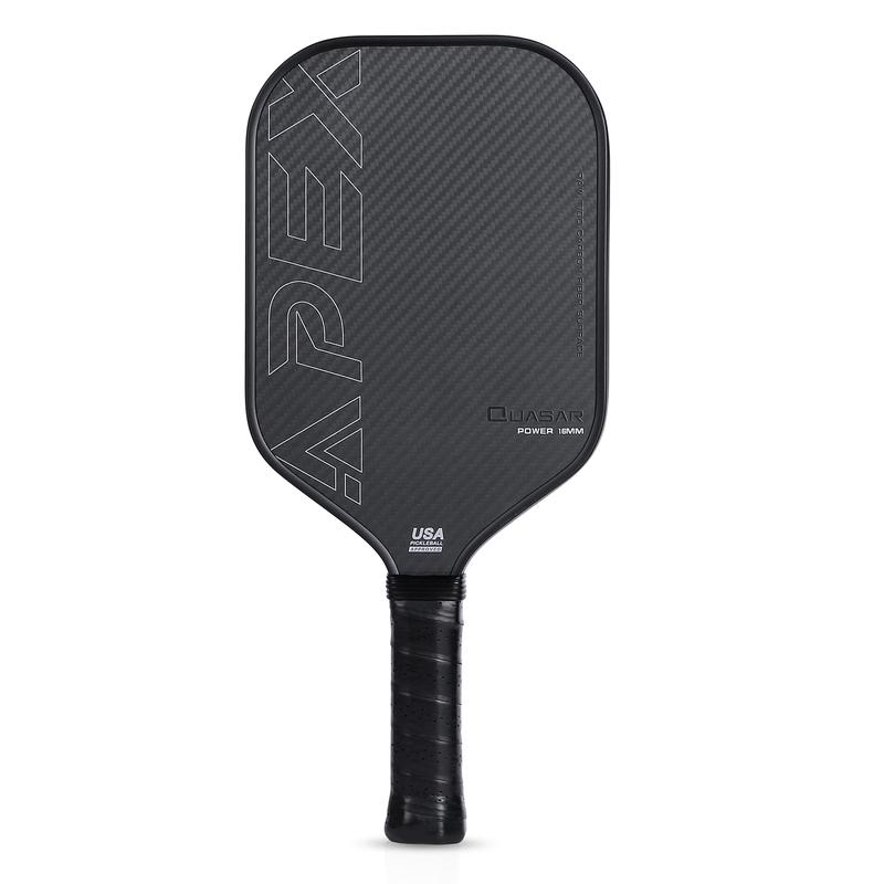 Pickleball Paddles, Raw Carbon Fiber Pickleball Paddle with a 16mm Polymer Core, Black Pickleball Rackets for Ultimate Spin & Consistency carbon fiber