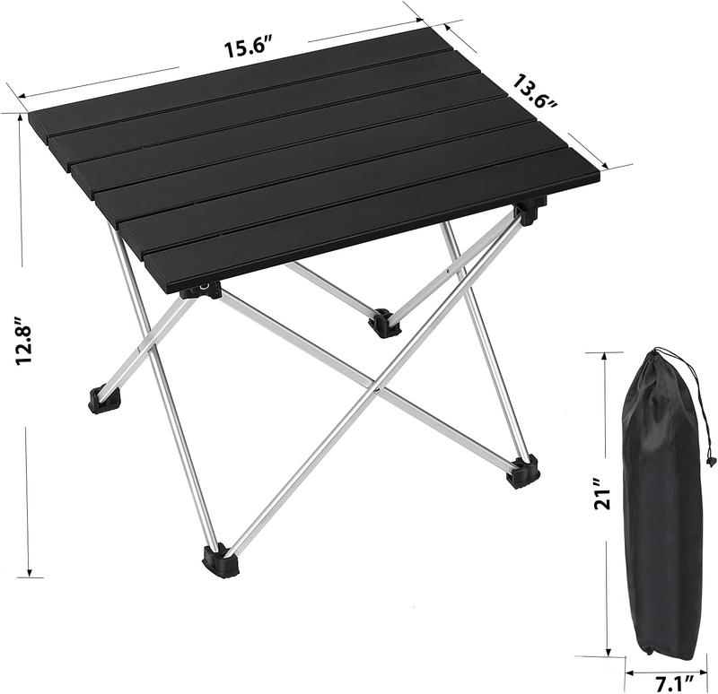 Portable Lightweight Folding Camping Table with Carry Bag, Ideal for Camping, BBQ, Hiking, and Fishing