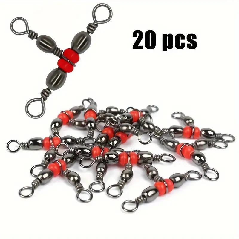 3-way Swivel Fishing Connector, 20pcs set T-shaped Rotating Fishing Tool, Fishing Accessories, Leisure & Outdoor Recreation Equipment