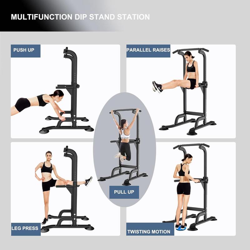 [Black Friday]Power Tower Dip Station Pull Up Bar Gym Pull Up Bar Station Workout Equipment,Height Adjustable Multi-Function Dip Stand for Home Gym Strength Training Fitness Equipment，Men's Exercise Equipment