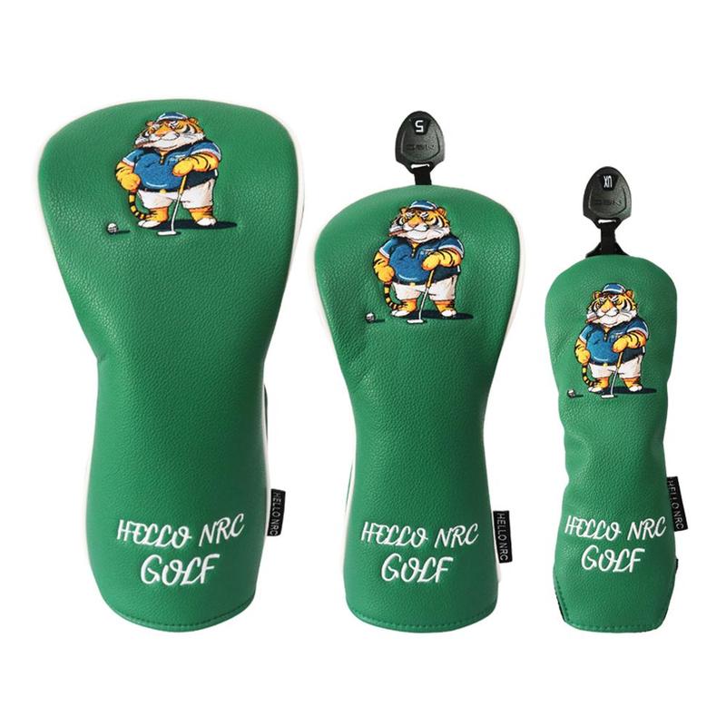 Cute Tiger Pattern Golf Club Head Cover, 1 Count Professional PU Leather Golf Head Protector, Golf Accessories, Golf Gift for Man & Women