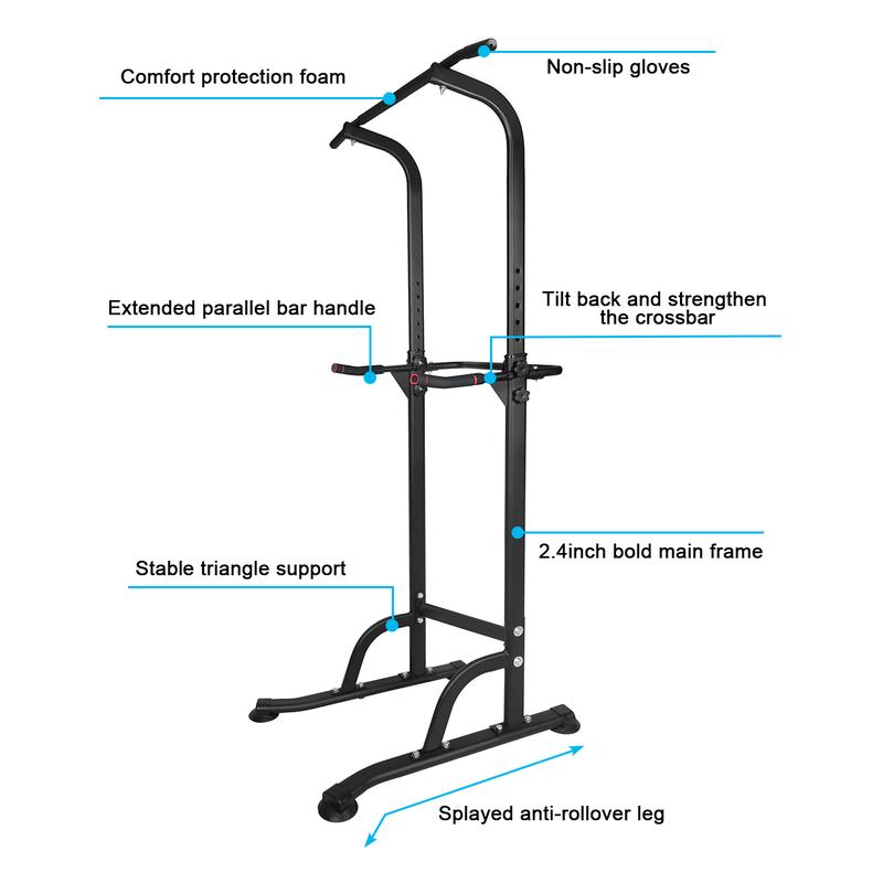 Power Tower Dip Station Pull Up Bar for Home Gym Pull Up Bar Station Workout Equipment, Strength Training Fitness