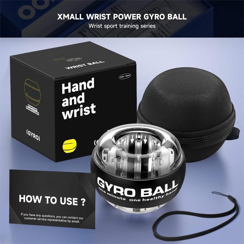 Wrist strength gyro ball, hand and forearm strengthener, wrist strength trainer, automatic start color light.