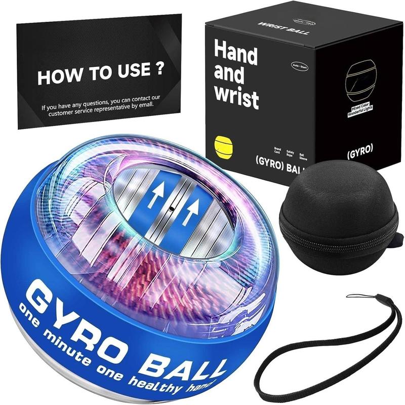 Wrist strength gyro ball, hand and forearm strengthener, wrist strength trainer, automatic start color light.