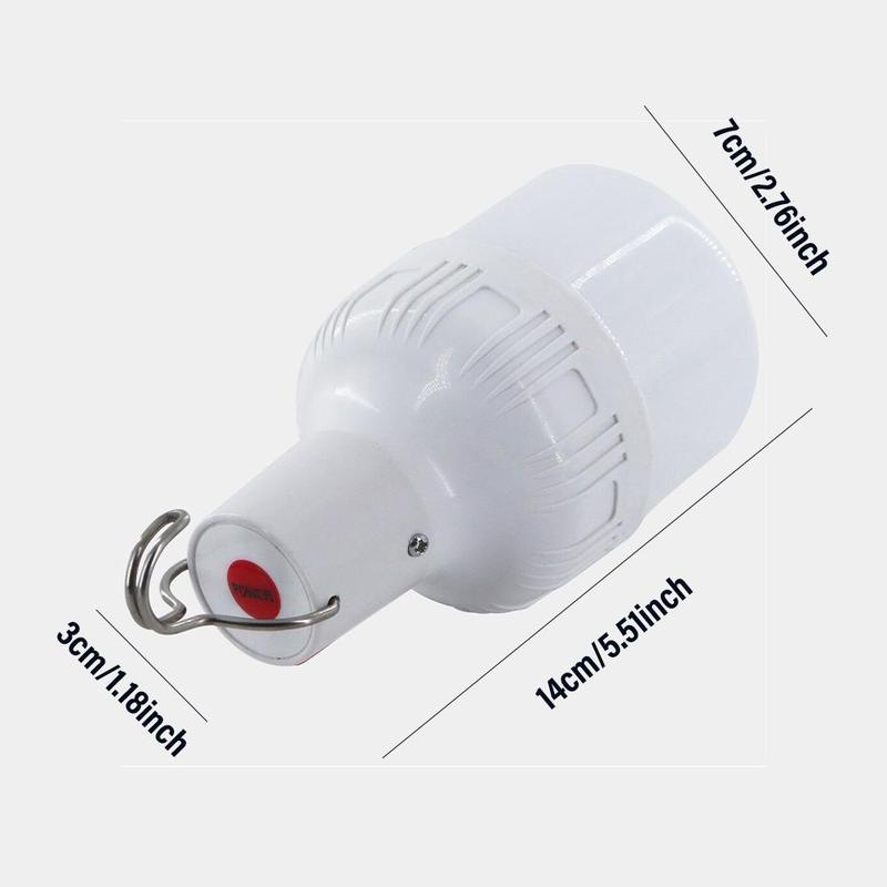 Outdoor USB Rechargeable LED Bulb, 60W Emergency Night Light with Hook, Camping Lamp, Portable Waterproof Lantern, Home Decor, Room Decor