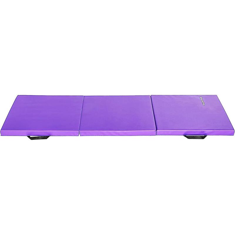 Folding Gymnastics Mat, Home Gym Floor Tumbling Equipment, 2' x 6' x 2