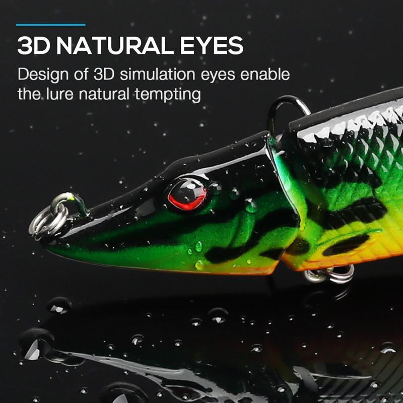 Artificial Fishing Lure, Multi Jointed Swimbaits, Lifelike Top Water Bass Lures Kit, Long-cast Topwater Fishing Lures, Fishing Accessories, Christmas Gift